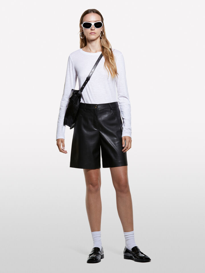 T-shirt branca com mangas compridas - t-shirt de manga comprida para mulher - Branco | Sisley image number 1